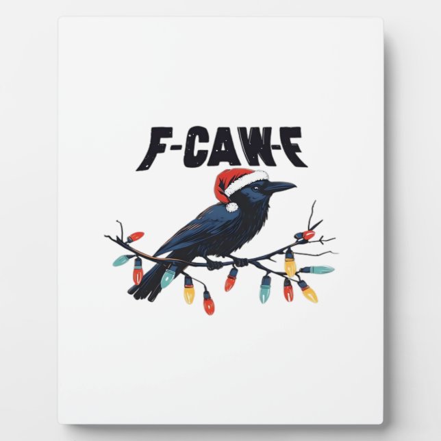 Funny Crow Christmas Classic Retro Design Plaque (Front)