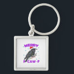 Funny Crow Christmas Classic Vintage Style Keychain<br><div class="desc">Funny Crow Christmas Classic Vintage Style: A vintage Christmas crow design that combines gothic art with seasonal wit. Ideal for festive dark humour. Classic,  festive,  and cool.</div>