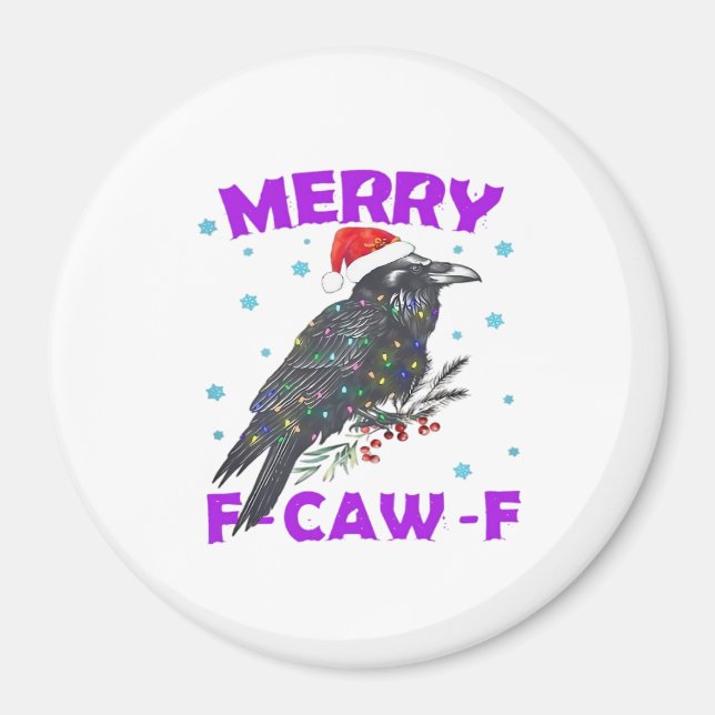 Funny Crow Christmas Classic Vintage Style Magnet (Front)