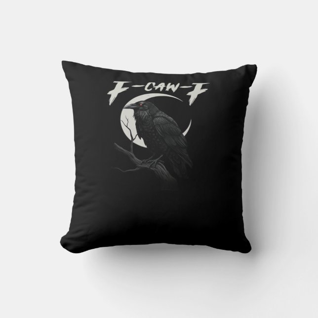 Funny Crow Essential Retro Classic Throw Pillow (Front)