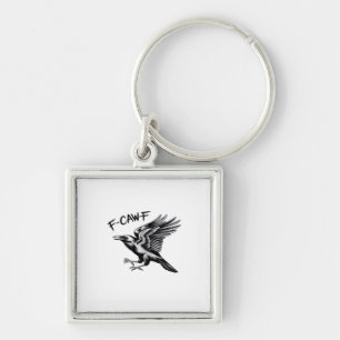 Funny Crow F-Caw-F Essential Minimal Clean Keychain