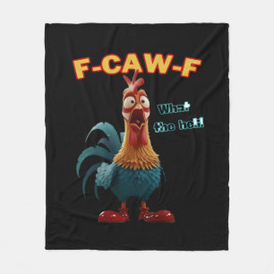 Funny Crow F-Caw-F Humor Gothic Fleece Blanket