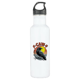 Funny Crow F-Caw-F Retro Sunset Adult Design Tri-B 710 Ml Water Bottle