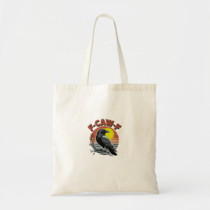 Funny Crow F-Caw-F Retro Sunset Adult Design Tri-B Tote Bag