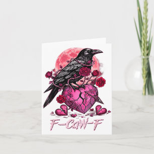 Funny Crow F-caw-f Valentines Day Black Bird Fcawf Card