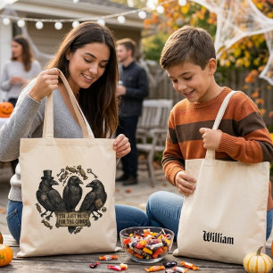 Funny Crow Just Here For The Candy Tote Bag