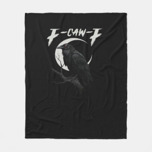 Funny Crow Retro Classic Style Fleece Blanket