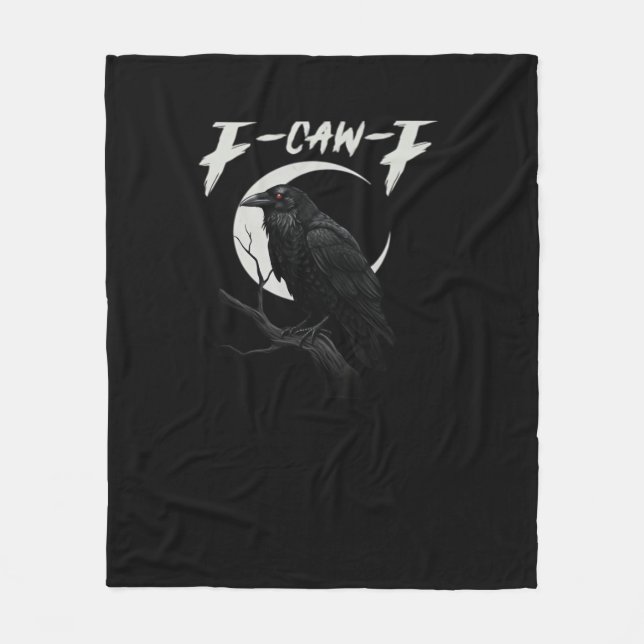 Funny Crow Retro Classic Style Fleece Blanket (Front)