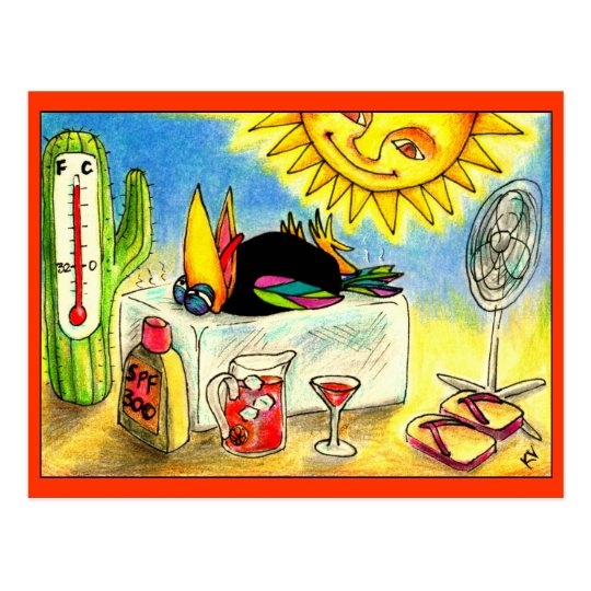 Funny Crow Summer Vacation postcard