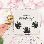 Funny Crown Black Cat Birthday Napkin<br><div class="desc">Celebrate your birthday in style with our Personalized Funny Crown Black Cat Birthday Party Napkins! These chic plates feature cute black cats with crowns,  perfectly complementing your black cat-themed party. Add a touch of cuteness to your special day with these stunning napkins,  making your celebration truly unforgettable.</div>