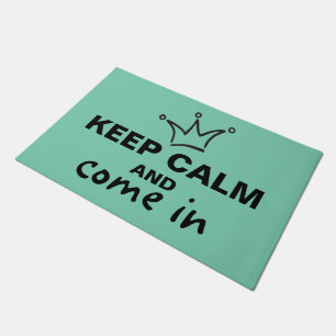Funny Crown black & KEEP CALM + text Doormat