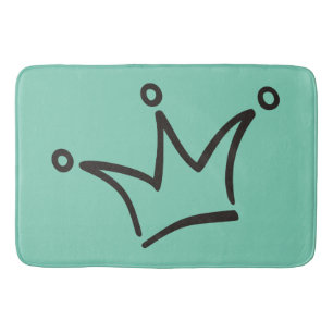 Funny Crown black + your backgr. & text Bath Mat