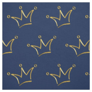 Funny Crown gold + your backgr. & text Fabric