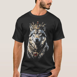 Funny Crown King Wolf Cool Animals Wolves Lovers T-Shirt