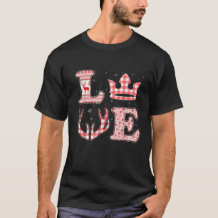 Funny Crown Lovers Xmas Red Plaid Reindeer Ugly Ch T-Shirt