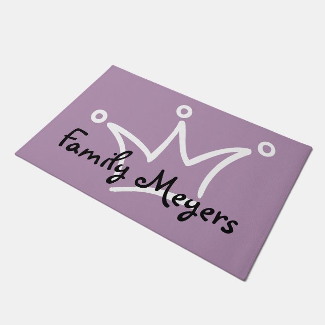 Funny Crown white + your backgr. & text Doormat (Angled)