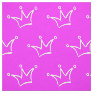 Funny Crown white + your backgr. & text Fabric