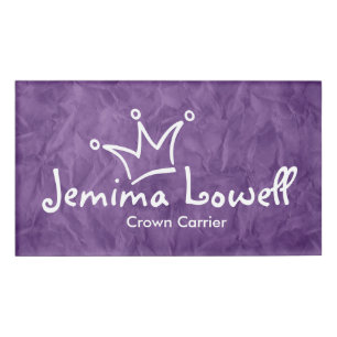 Funny Crown white + your backgr. & text Name Tag