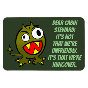 Funny Cruise Cabin Door Hungover Magnet