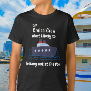  Funny Cruise Pool  Kids Black Personalize T-Shirt