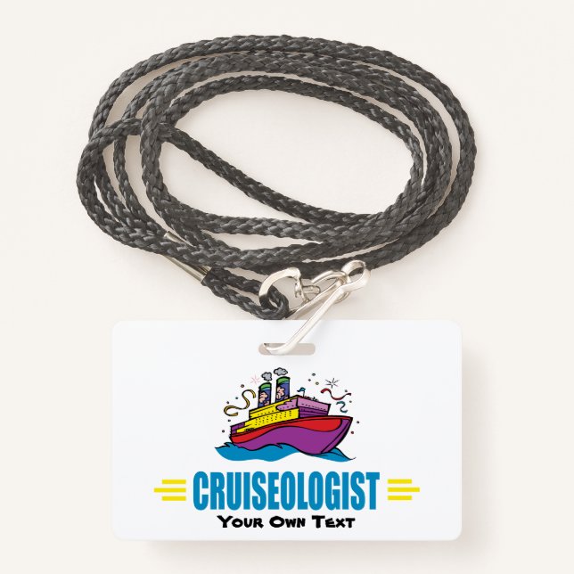 Funny Cruise Ship Badge (Front with Lanyard)