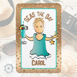 Funny Cruise Ship Door Seas the Day Rose Gold Magnet<br><div class="desc">Are you looking for a fun and funny magnet for your next cruise or girl's trip? You can customize this magnet with your name and message!</div>