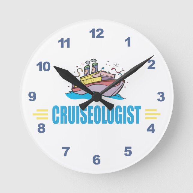 Funny Cruise Ship Round Clock (Front)