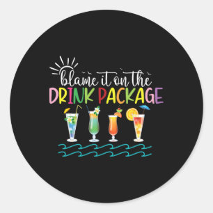 Funny Cruise Summer 2024 Blame It On The Drink Pac Classic Round Sticker