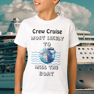 Funny Cruise Teal Miss the Boat Personlize T-Shirt