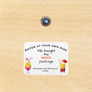 Funny Cruse Door Personalized Booze Package Cabin Magnet