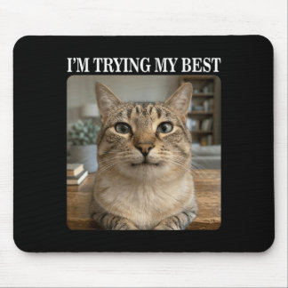 Funny Crying Cat Meme for Men Women Kids Silly Mouse Pad