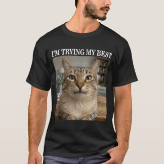 Funny Crying Cat Meme for Men Women Kids Silly T-Shirt