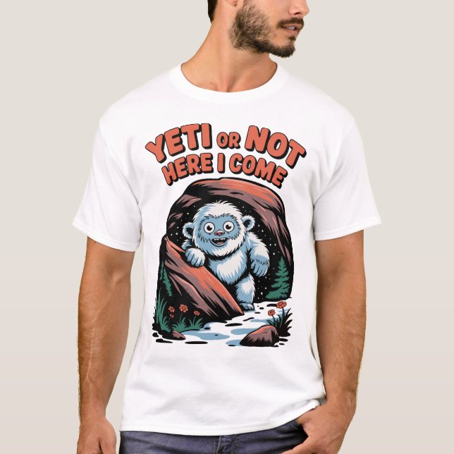 Funny Cryptid Pun Design - Camping Snow Monster T-Shirt (Front)