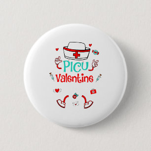 Funny Cu Valentines Day Nurse Crew Family Group  2 Inch Round Button