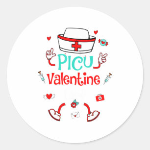 Funny Cu Valentines Day Nurse Crew Family Group Classic Round Sticker
