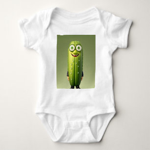 Funny cucumber character  baby bodysuit