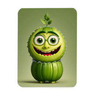 Funny cucumber character  magnet