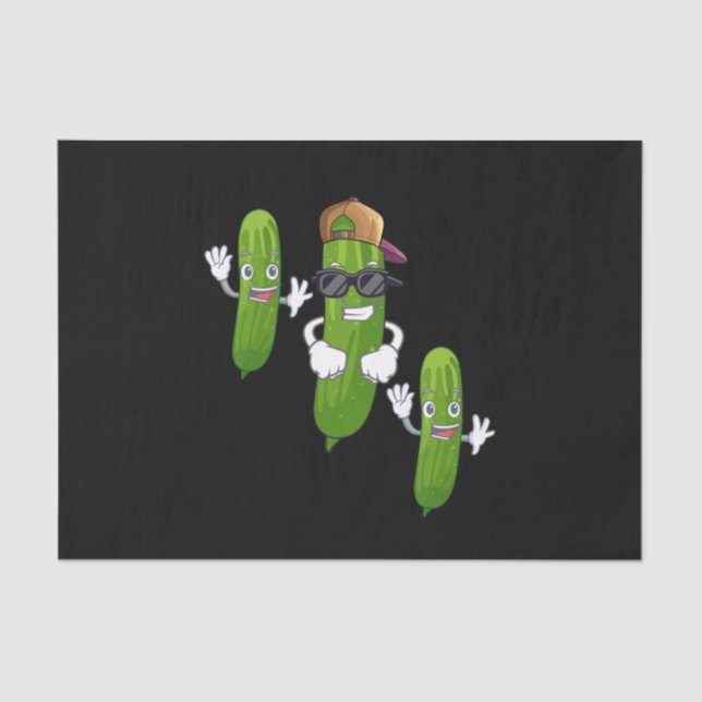 Funny Cucumber Pickle Dancing Food Tissue Paper (Front)