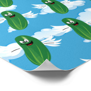 Funny Cucumber Pickles Food Humour Fantasy Emojis Poster