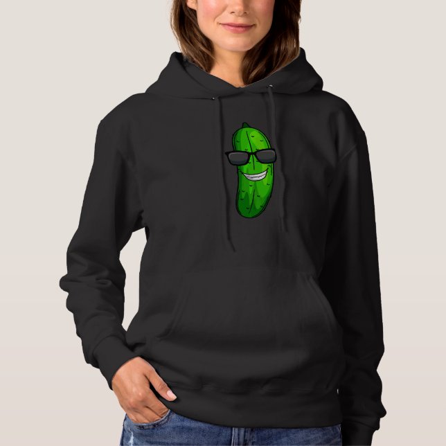 Funny Cucumber Sunglass Vegetable Hoodie (Front)
