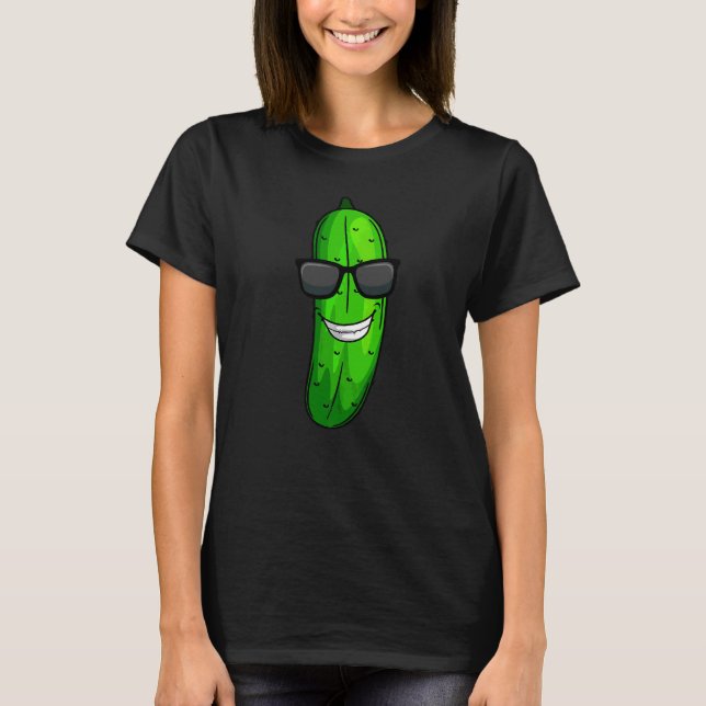 Funny Cucumber Sunglass Vegetable T-Shirt (Front)