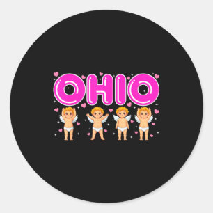 Funny Cud Ohio Midwestern Party O-h-i-o In Valenti Classic Round Sticker