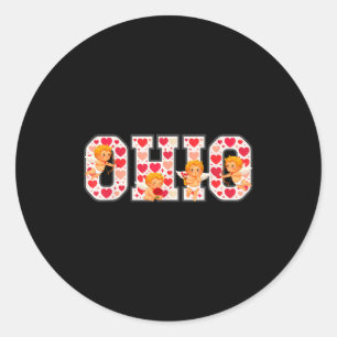 Funny Cud Ohio Midwestern Party O-h-i-o In Valenti Classic Round Sticker
