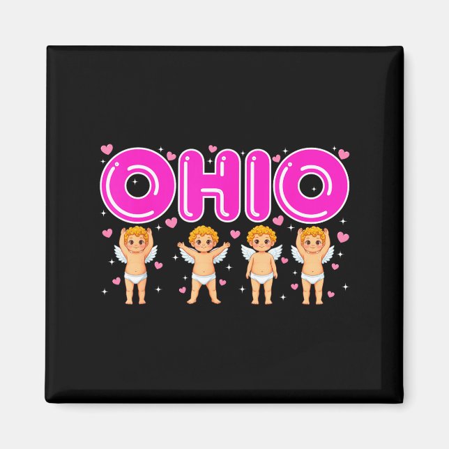 Funny Cud Ohio Midwestern Party O-h-i-o In Valenti Magnet (Front)