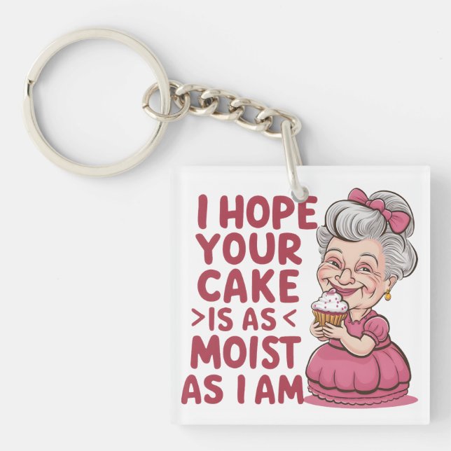 Funny Cupcake Baking Grandma Quotes Cupcake Lover Keychain (Front)