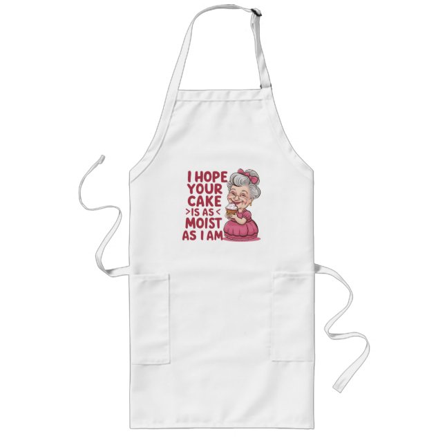 Funny Cupcake Baking Grandma Quotes Cupcake Lover Long Apron (Front)
