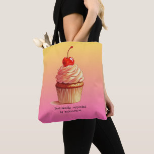 Funny Cupcake Emotional Support by Buttercream Tote Bag