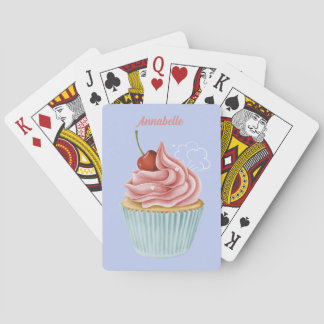 Funny Cupcake Love custom name  Playing Cards
