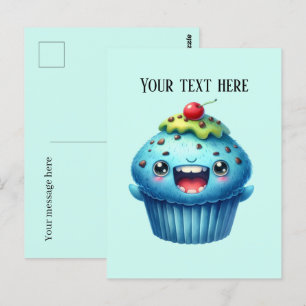 Funny cupcake lovers add text  postcard