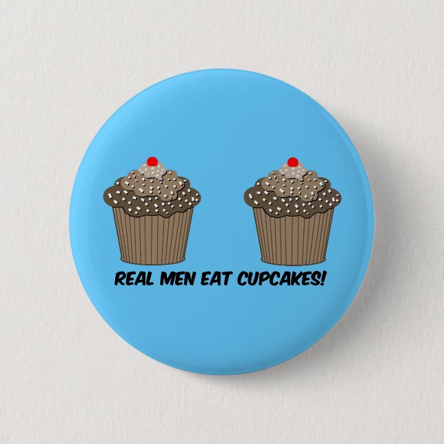 funny cupcakes 2 inch round button (Front)